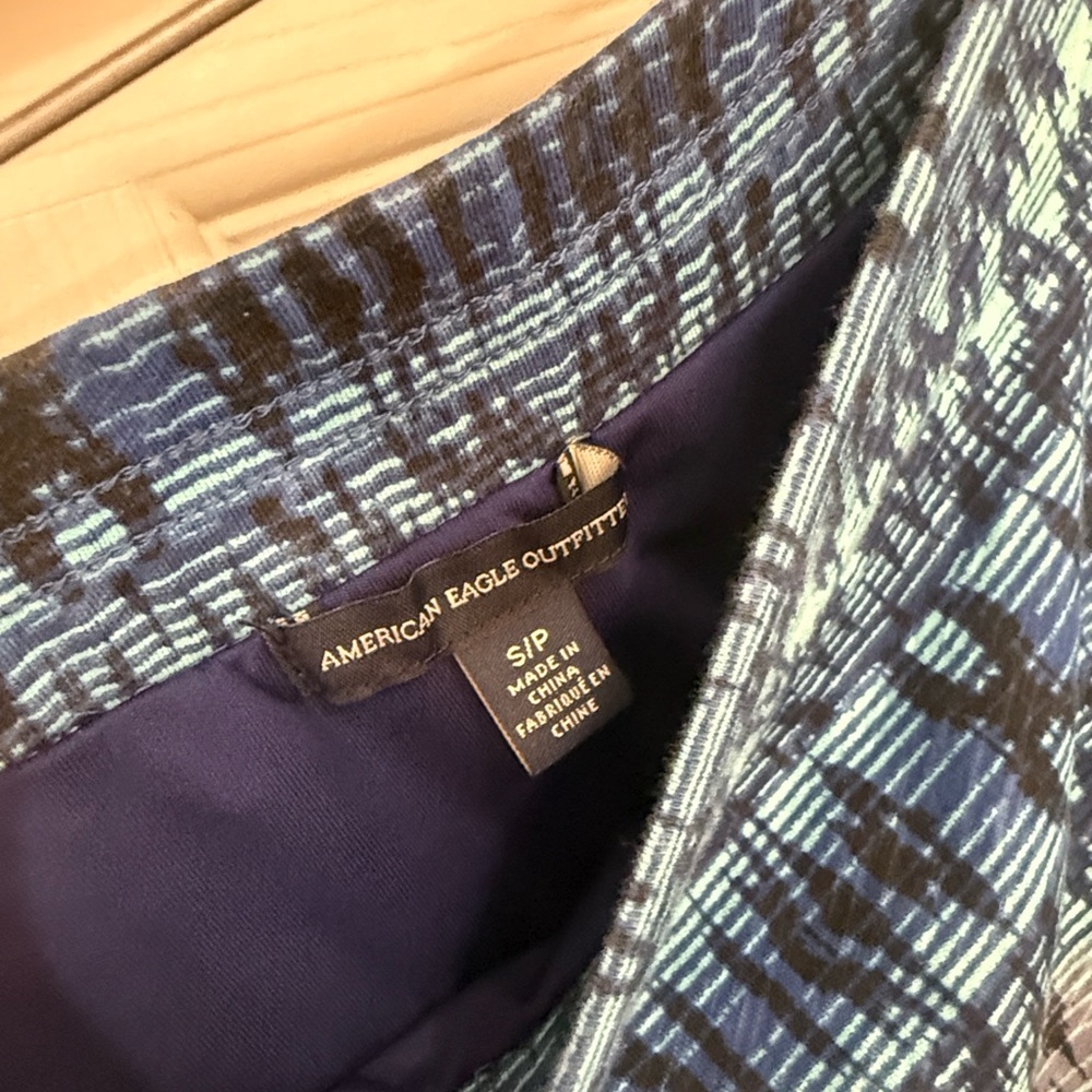 American Eagle Outfitters women’s Blue Tribal Boho High Slit Maxi Skirt - Picture 3 of 5